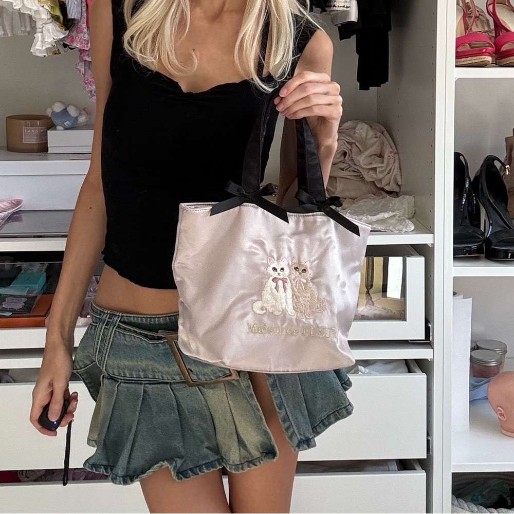 Girly kitten bow tote